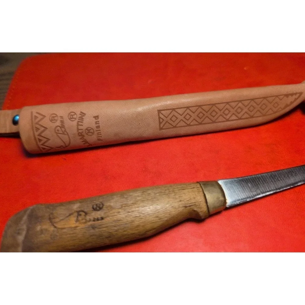 Vintage Rapala J. Marttiini Finland Fillet knife With‎ Leather Sheath Signed 4in